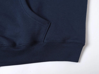 480 GSM  FLEECE CROPPED FIT 'NAVY BLUE' ZIP-UP HOODIE
