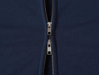 480 GSM  FLEECE CROPPED FIT 'NAVY BLUE' ZIP-UP HOODIE