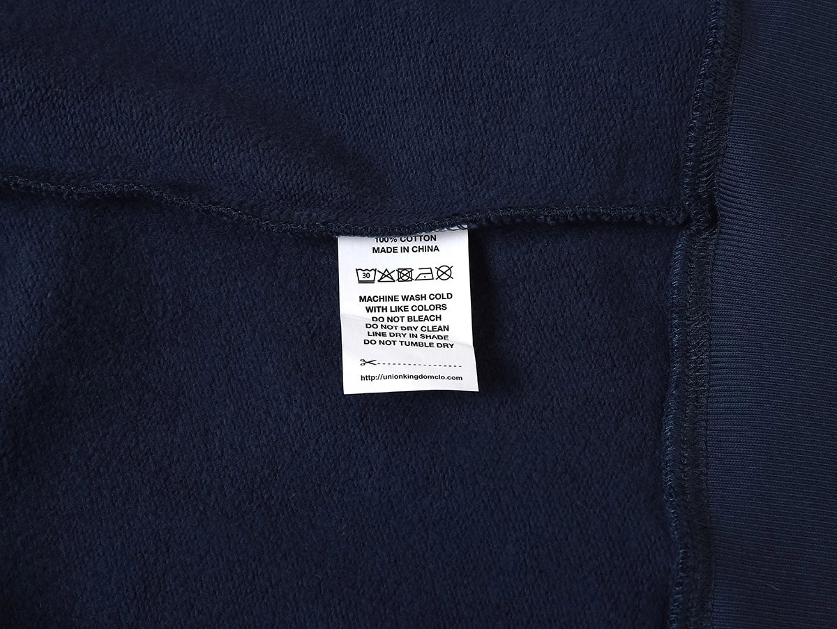 480 GSM  FLEECE CROPPED FIT 'NAVY BLUE' ZIP-UP HOODIE