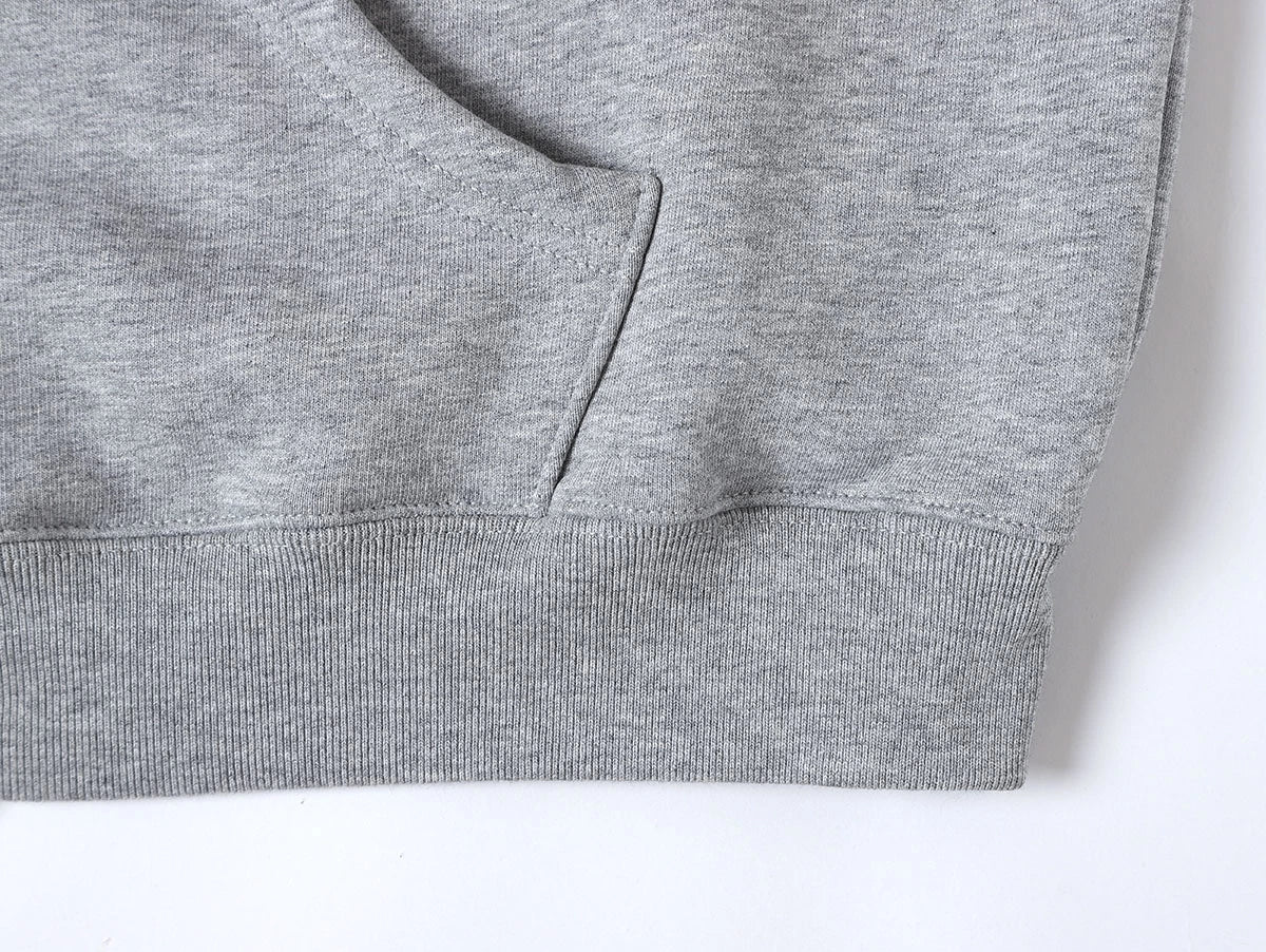480 GSM  FLEECE CROPPED FIT 'FLOWER GRAY' ZIP-UP HOODIE