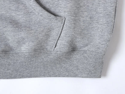 480 GSM  FLEECE CROPPED FIT 'FLOWER GRAY' ZIP-UP HOODIE