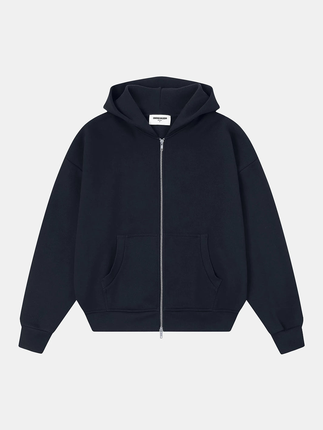 520 GSM BOXY CROPPED FIT ’NAVY BLUE' ZIP-UP HOODIE