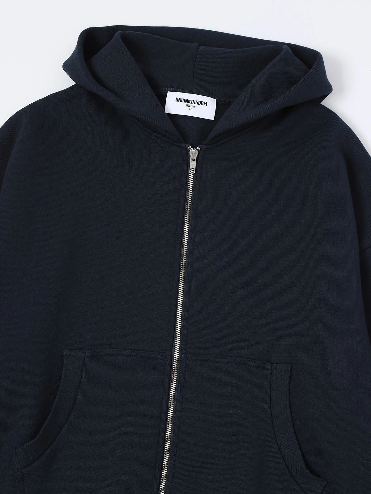 520 GSM BOXY CROPPED FIT ’NAVY BLUE' ZIP-UP HOODIE