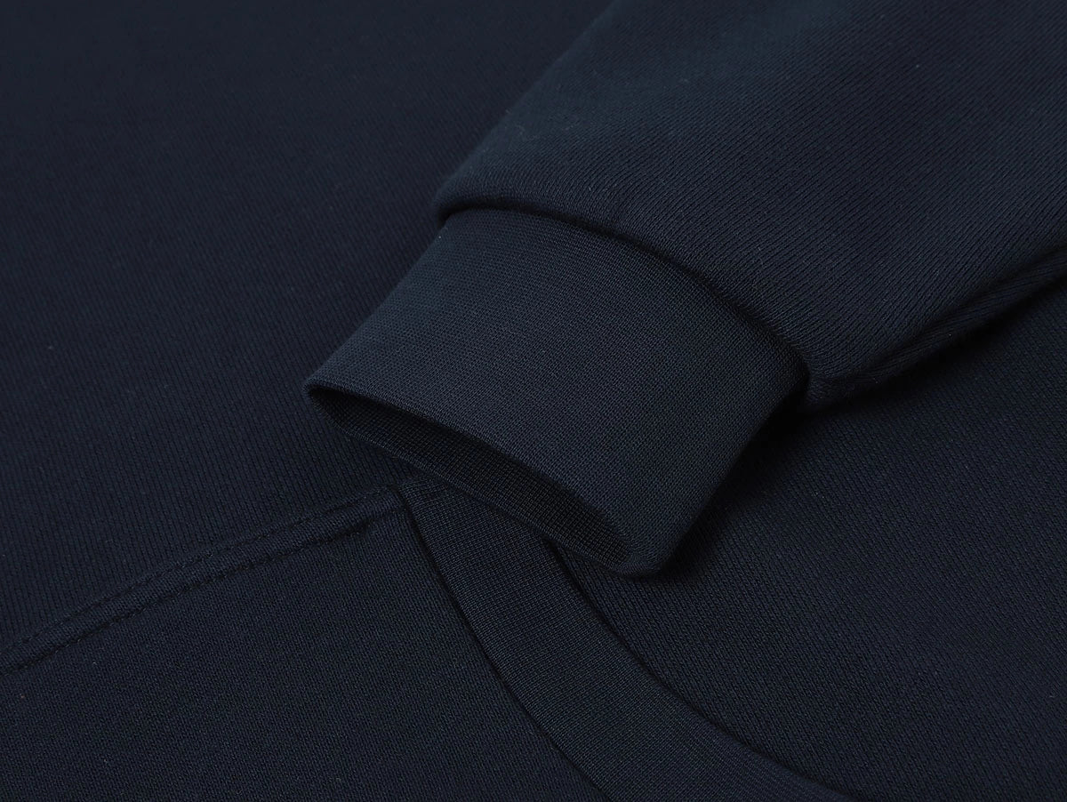 520 GSM BOXY CROPPED FIT ’NAVY BLUE' ZIP-UP HOODIE