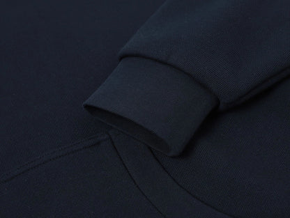 520 GSM BOXY CROPPED FIT ’NAVY BLUE' ZIP-UP HOODIE