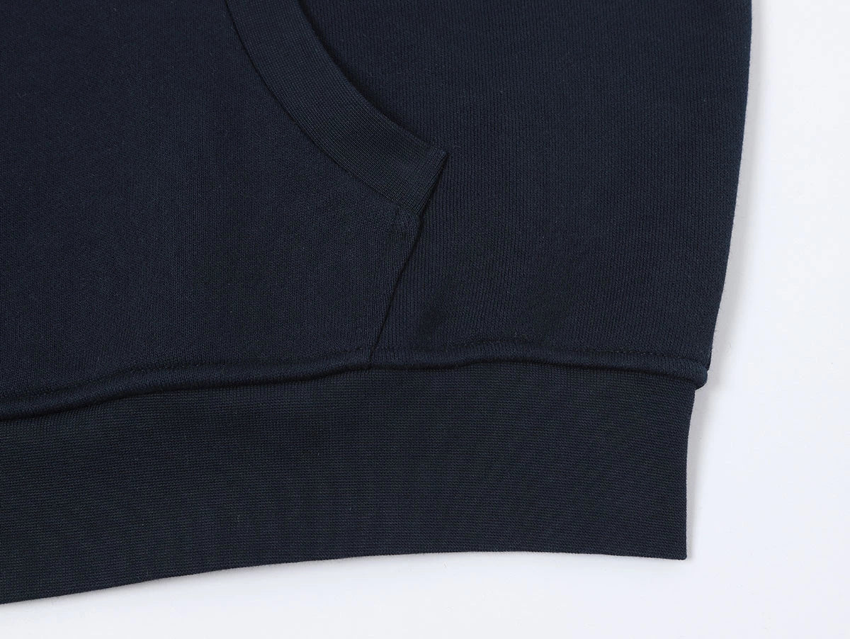 520 GSM BOXY CROPPED FIT ’NAVY BLUE' ZIP-UP HOODIE