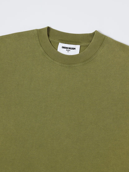 250 GSM LOOSE FIT 'WASHED MOSS GREEN' T-SHIRT