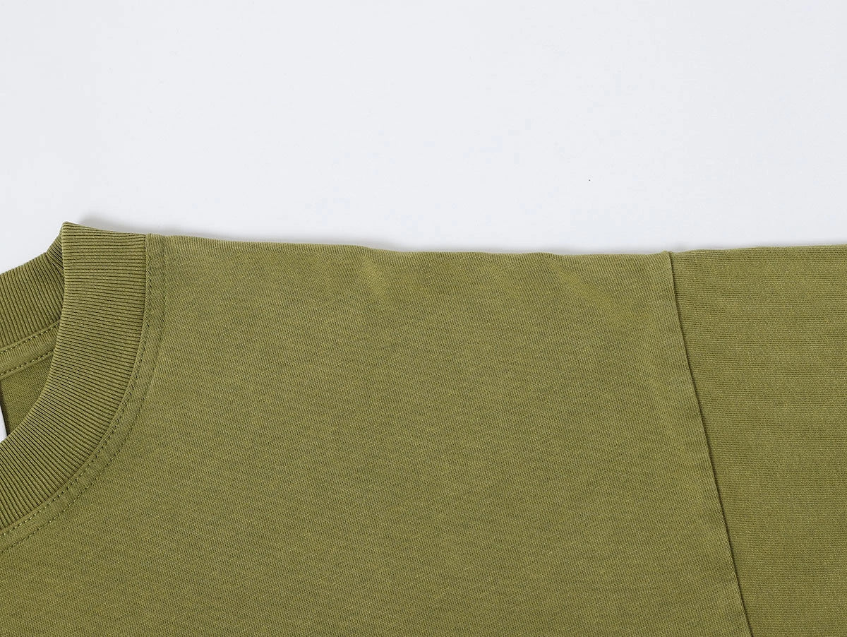 250 GSM LOOSE FIT 'WASHED MOSS GREEN' T-SHIRT