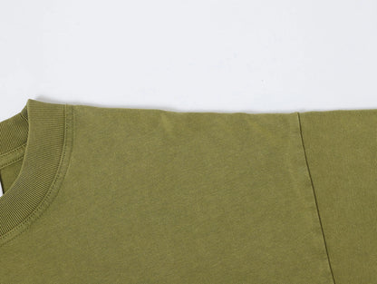250 GSM LOOSE FIT 'WASHED MOSS GREEN' T-SHIRT
