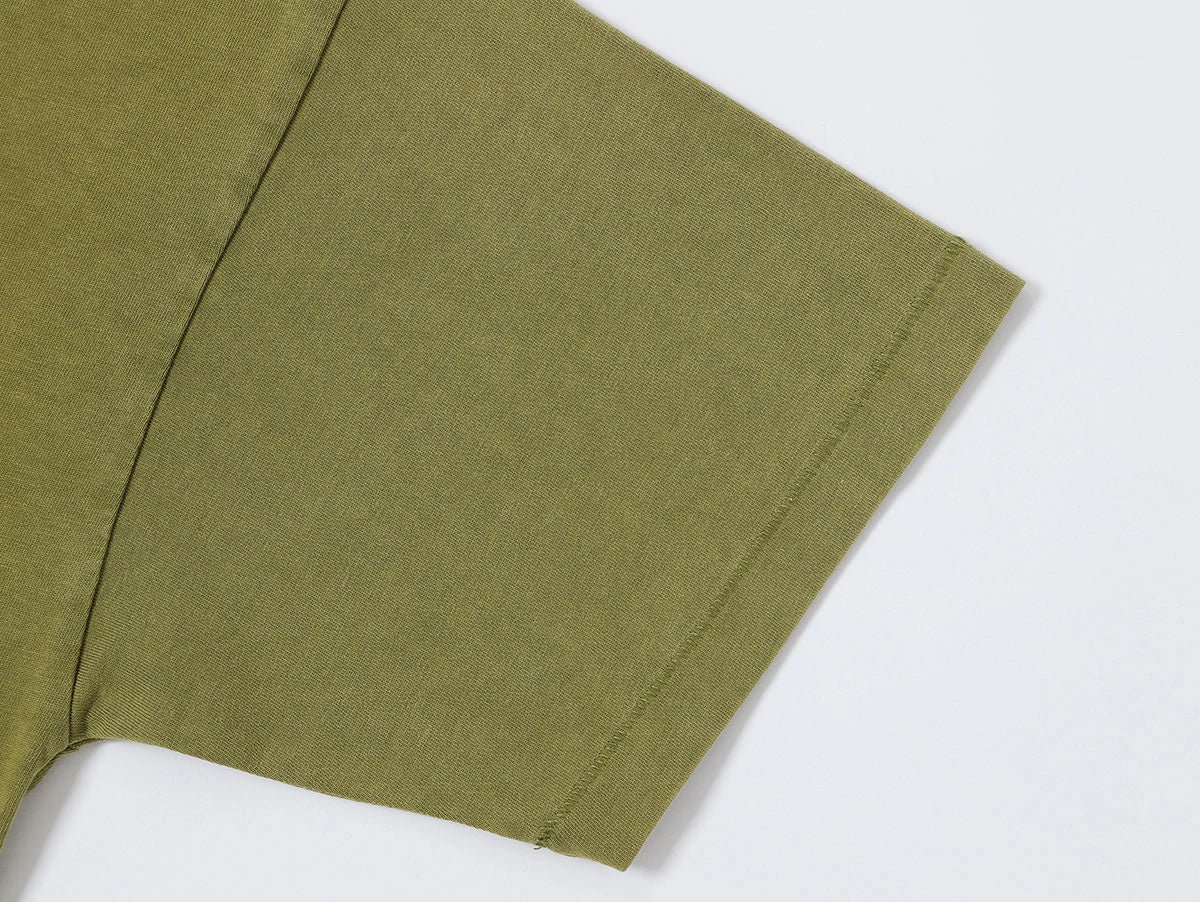 250 GSM LOOSE FIT 'WASHED MOSS GREEN' T-SHIRT