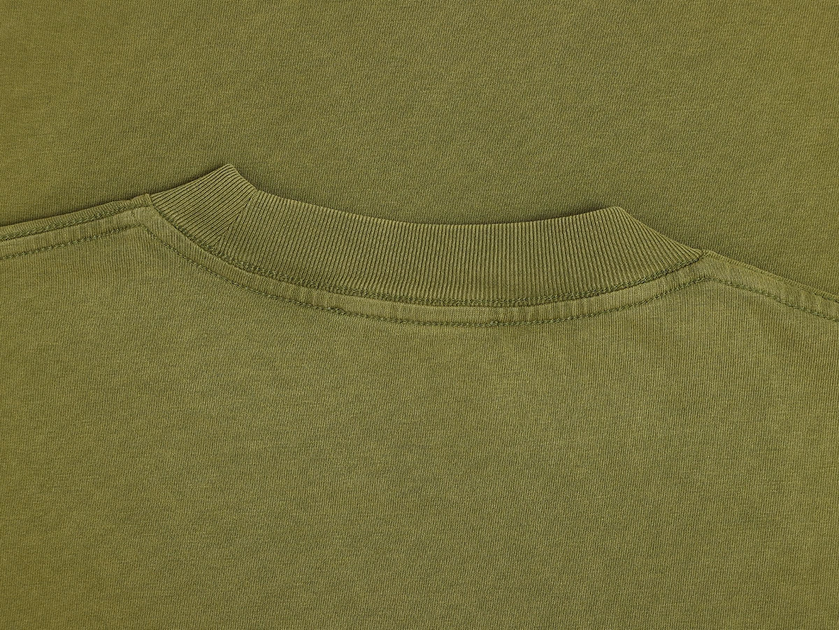 250 GSM LOOSE FIT 'WASHED MOSS GREEN' T-SHIRT
