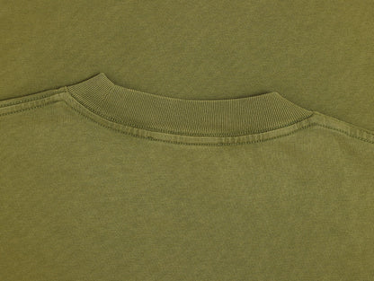 250 GSM LOOSE FIT 'WASHED MOSS GREEN' T-SHIRT