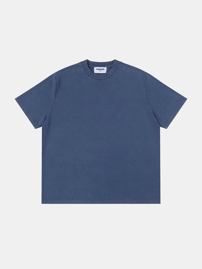 320 GSM BOXY CROPPED 'WASHED BLUE' WASHED T-SHIRT
