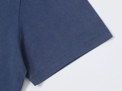 320 GSM BOXY CROPPED 'WASHED BLUE' WASHED T-SHIRT