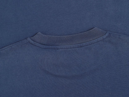 320 GSM BOXY CROPPED 'WASHED BLUE' WASHED T-SHIRT