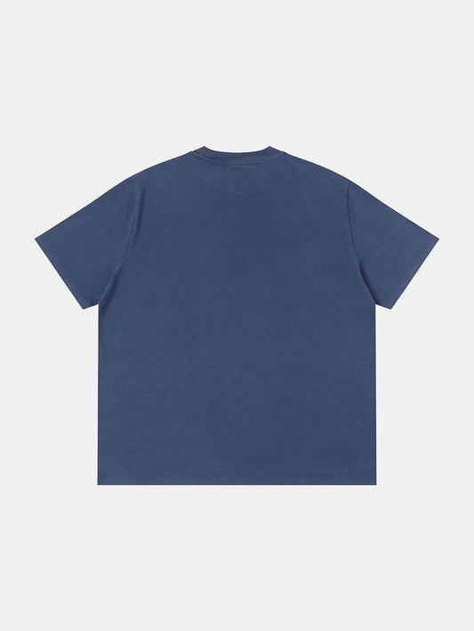 320 GSM BOXY CROPPED 'WASHED BLUE' WASHED T-SHIRT