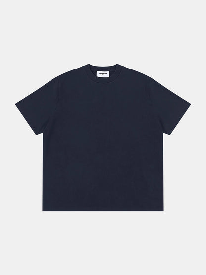 320 GSM BOXY CROPPED 'WASHED NAVY BLUE'  T-SHIRT