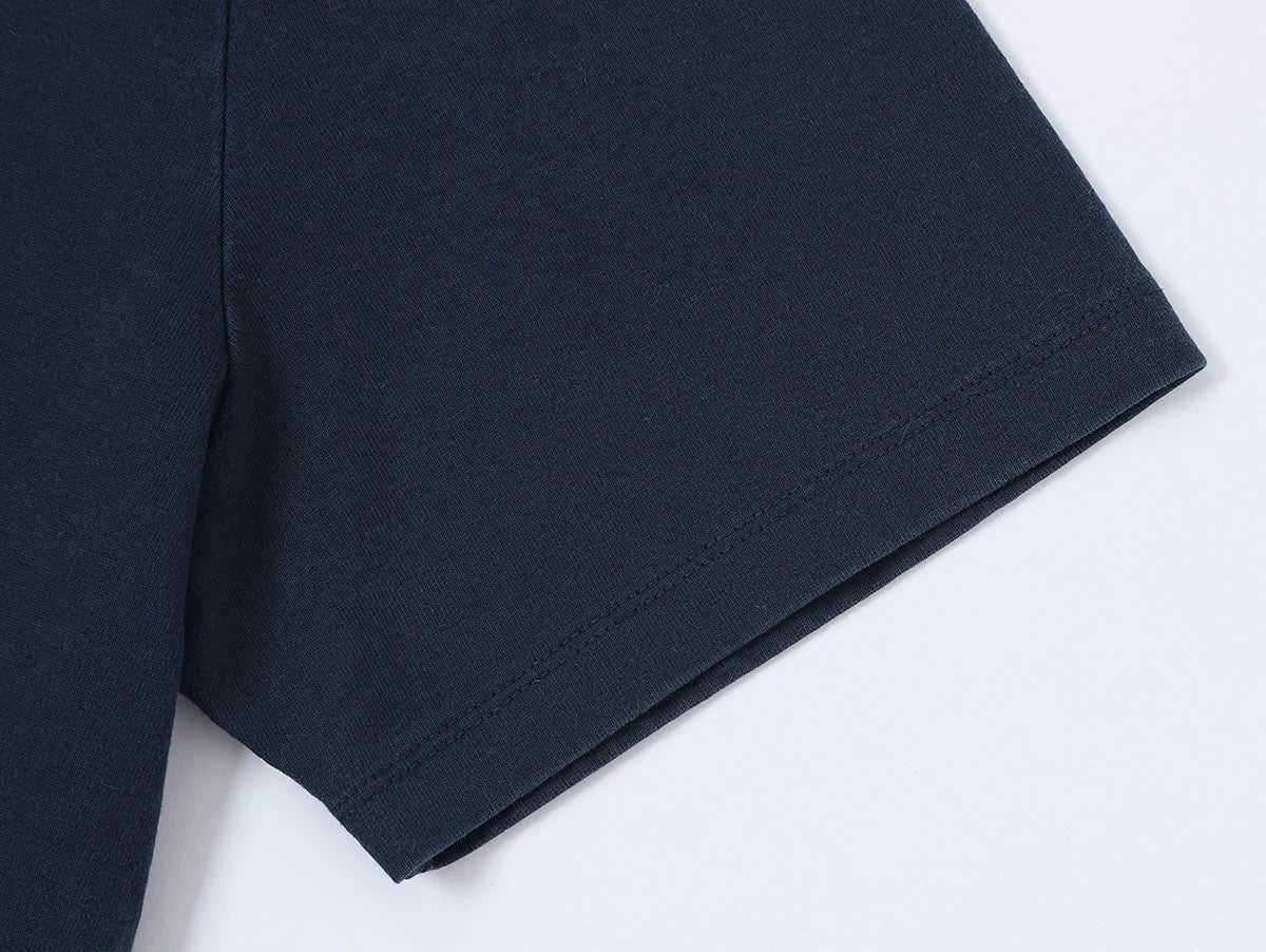 320 GSM BOXY CROPPED 'WASHED NAVY BLUE'  T-SHIRT