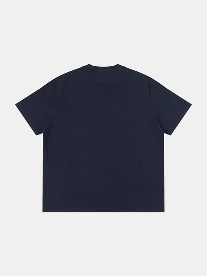 320 GSM BOXY CROPPED 'WASHED NAVY BLUE'  T-SHIRT