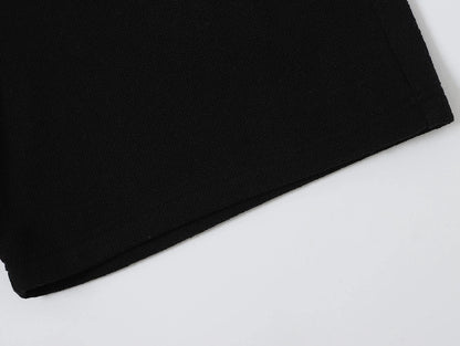 400 GSM COARSE NEEDLE 'BLACK' SHORTS