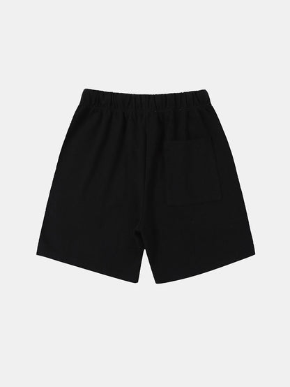 400 GSM COARSE NEEDLE 'BLACK' SHORTS