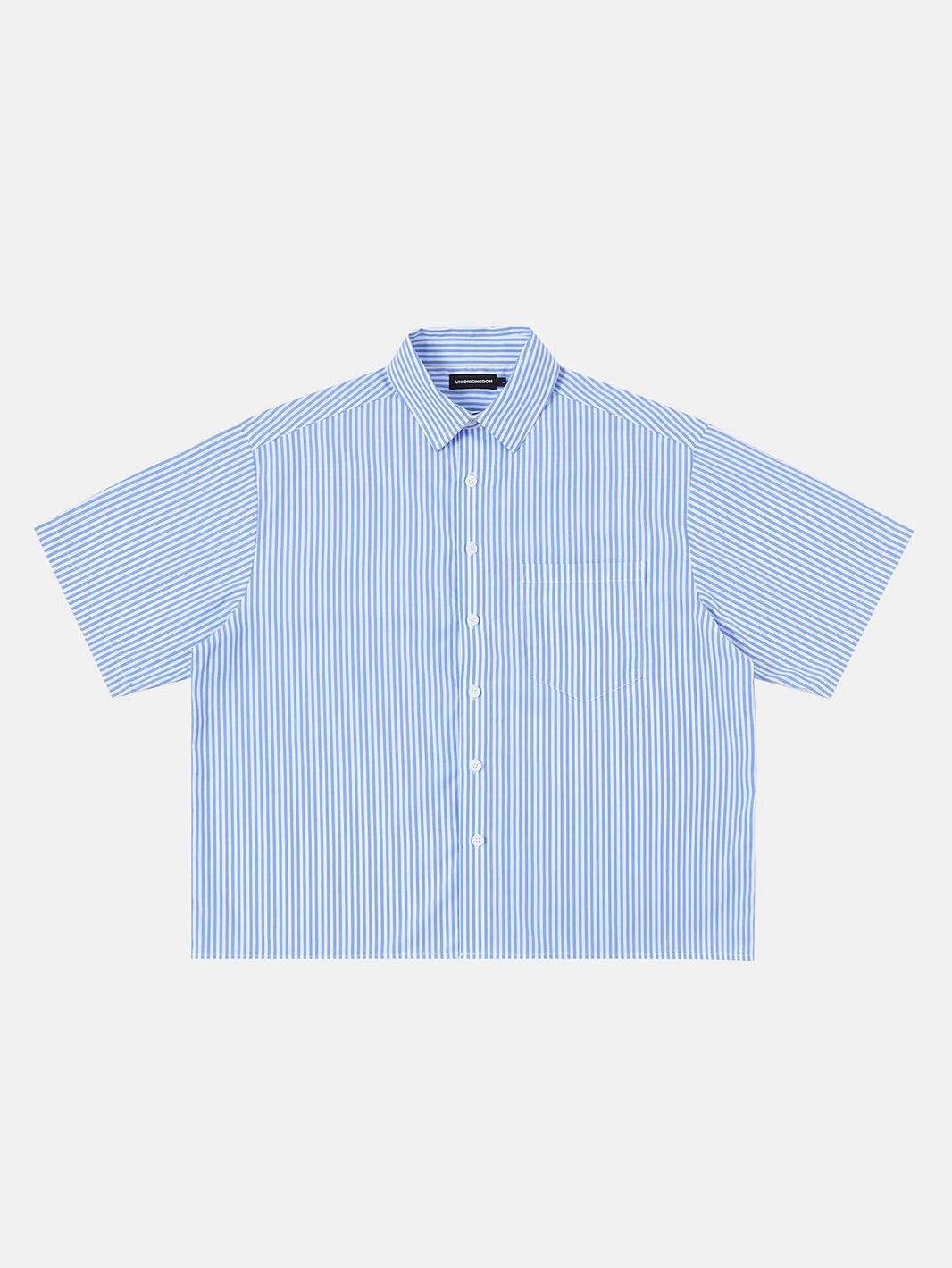 BOXY CROPPED 'BLUE' STRIPED SHIRT