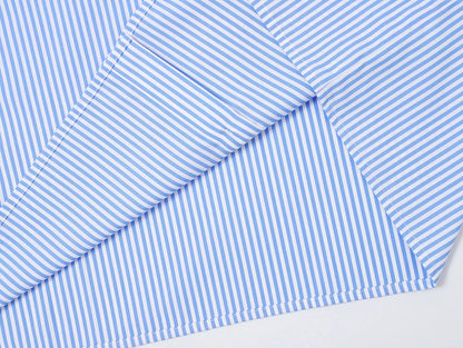 BOXY CROPPED 'BLUE' STRIPED SHIRT