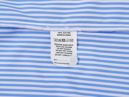 BOXY CROPPED 'BLUE' STRIPED SHIRT