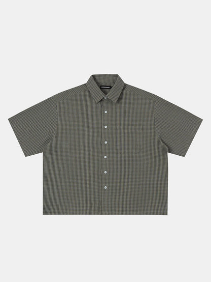 BOXY CROPPED FIT 'GREEN' PLAID SHIRT