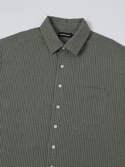 BOXY CROPPED FIT 'GREEN' PLAID SHIRT
