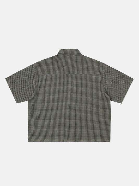 BOXY CROPPED FIT 'GREEN' PLAID SHIRT