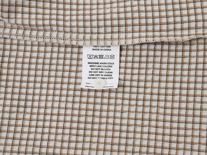 BOXY CROPPED FIT 'BEIGE' PLAID SHIRT
