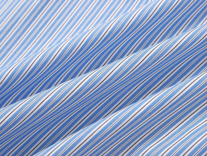 BOXY CROPPED 'BLUE' STRIPED LONG-SLEEVE SHIRT