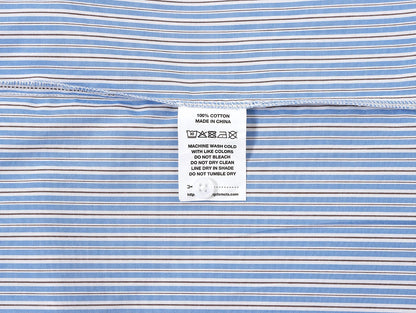 BOXY CROPPED 'BLUE' STRIPED LONG-SLEEVE SHIRT