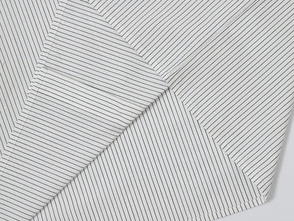 BOXY CROPPED 'WHITE' STRIPED LONG-SLEEVE SHIRT