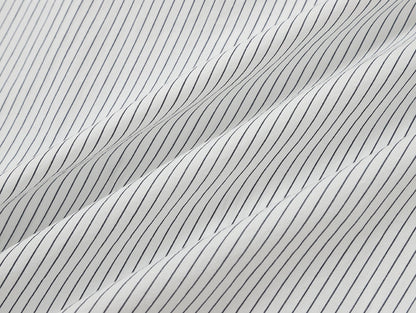 BOXY CROPPED 'WHITE' STRIPED LONG-SLEEVE SHIRT