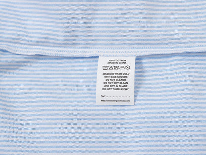 BOXY CROPPED 'PURE BLUE' STRIPED LONG-SLEEVE SHIRT