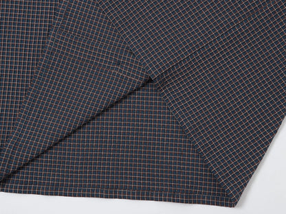 BOXY CROPPED FIT 'NAVY' PLAID SHIRT