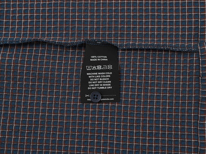 BOXY CROPPED FIT 'NAVY' PLAID SHIRT