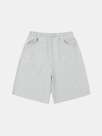 420 GSM MID-LENGTH LOOSE FIT 'FLOWER GRAY' SHORTS