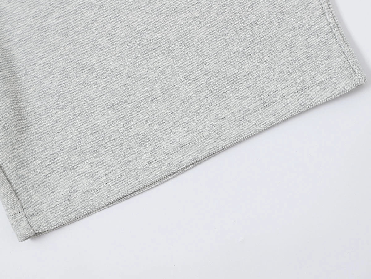 420 GSM MID-LENGTH LOOSE FIT 'FLOWER GRAY' SHORTS