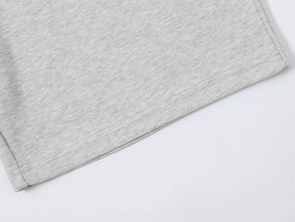 420 GSM MID-LENGTH LOOSE FIT 'FLOWER GRAY' SHORTS