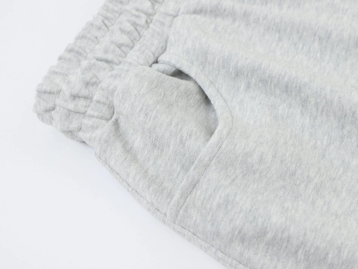 420 GSM MID-LENGTH LOOSE FIT 'FLOWER GRAY' SHORTS