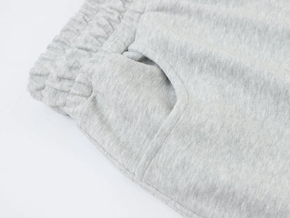 420 GSM MID-LENGTH LOOSE FIT 'FLOWER GRAY' SHORTS