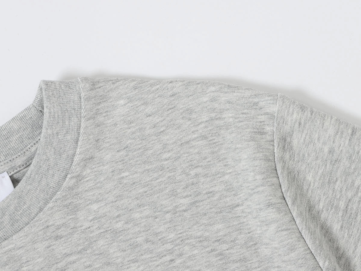 350 GSM NORMAL FIT 'FLOWER GRAY' T-SHIRT