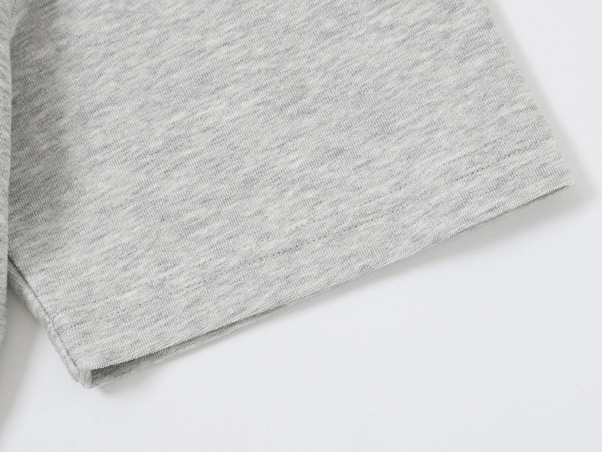 350 GSM NORMAL FIT 'FLOWER GRAY' T-SHIRT