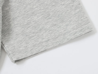 350 GSM NORMAL FIT 'FLOWER GRAY' T-SHIRT