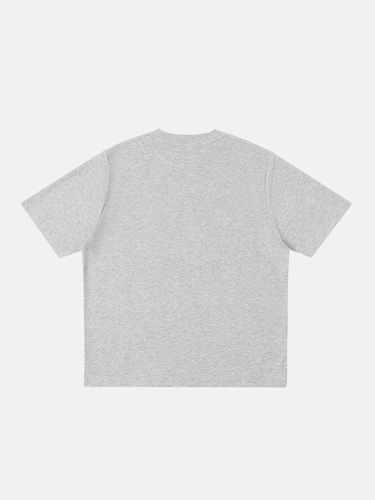 350 GSM NORMAL FIT 'FLOWER GRAY' T-SHIRT