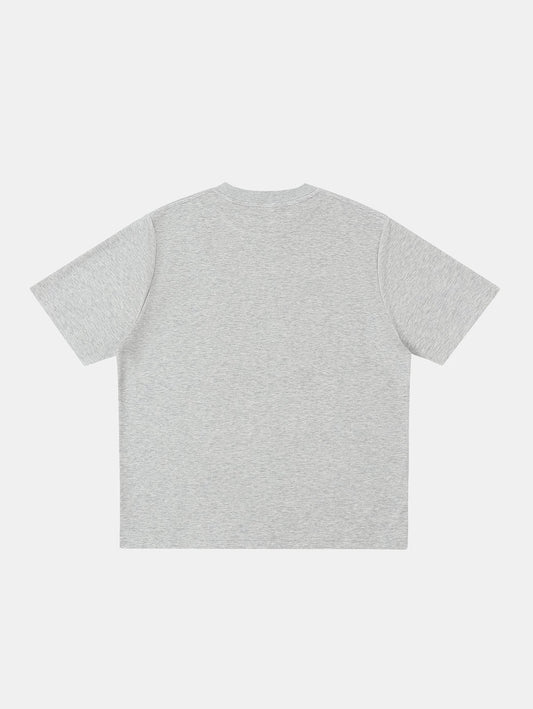 350 GSM NORMAL FIT 'FLOWER GRAY' T-SHIRT