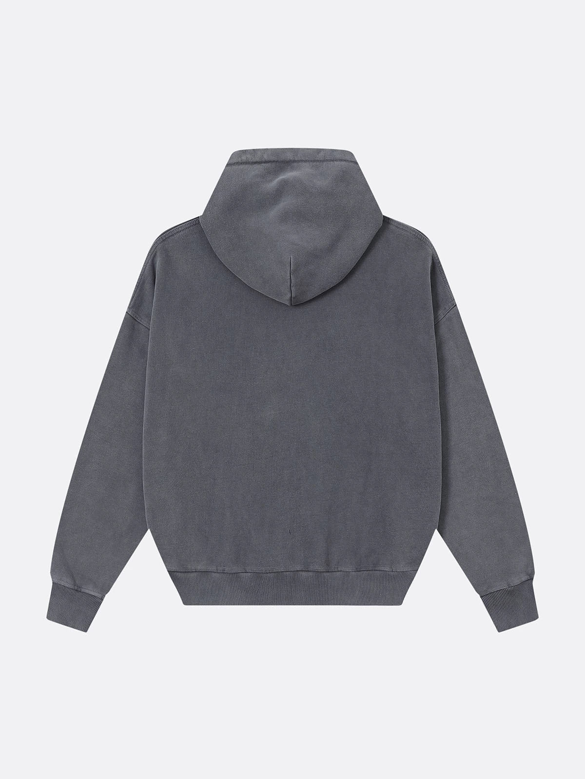450 GSM BOXY CROPPED FIT 'WASHED GRAY' ZIP-UP HOODIE